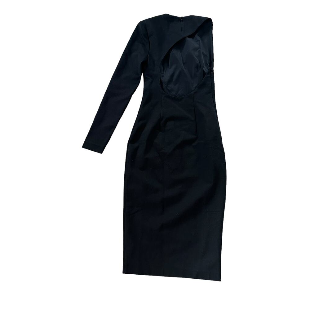 NEW Alieva Black Asymmetric Midi Dress - Picture 3 of 10